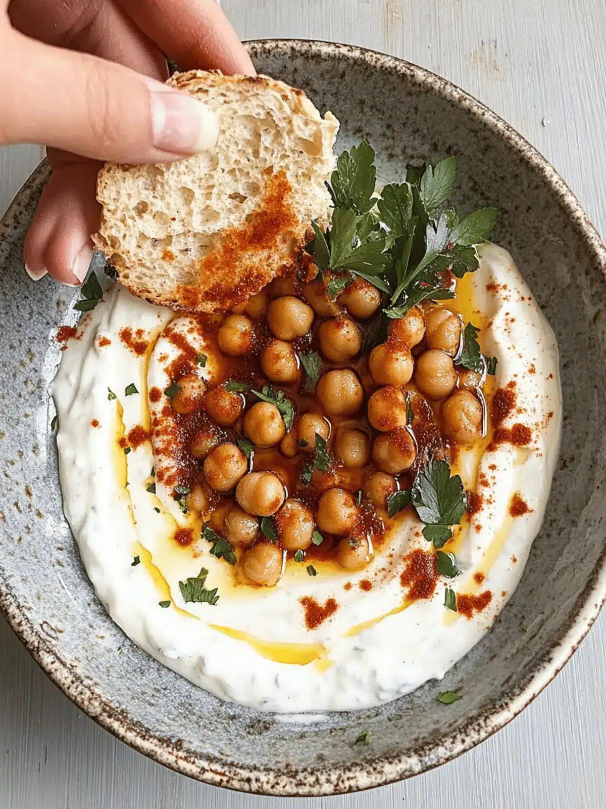 turkish-style chickpea yogurty dip