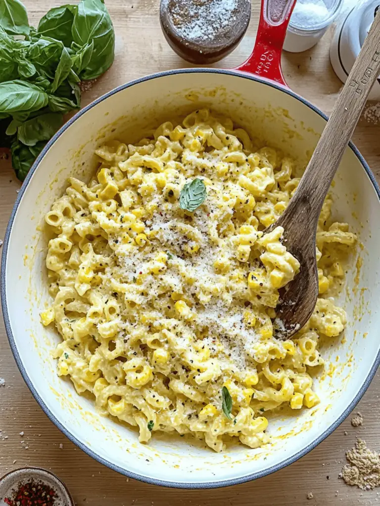 Creamy Summer Corn Pasta with Pecorino + Basil