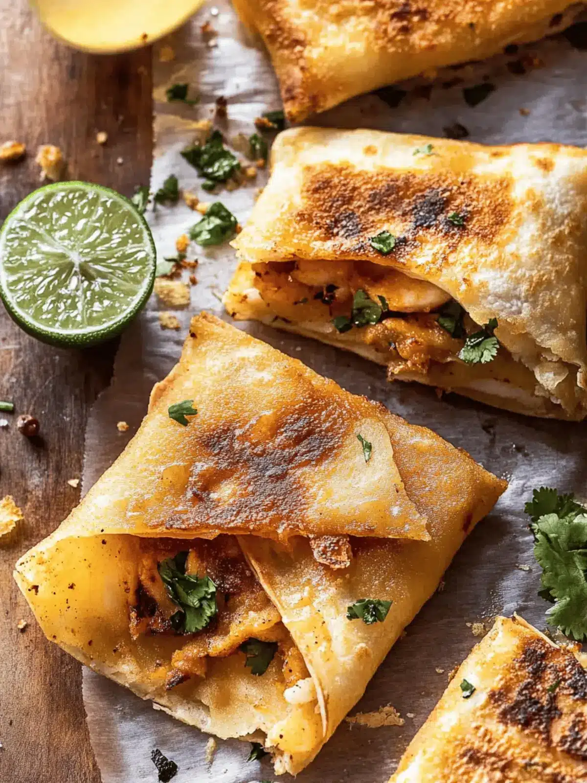 Folded Crispy Chipotle Chicken Wraps