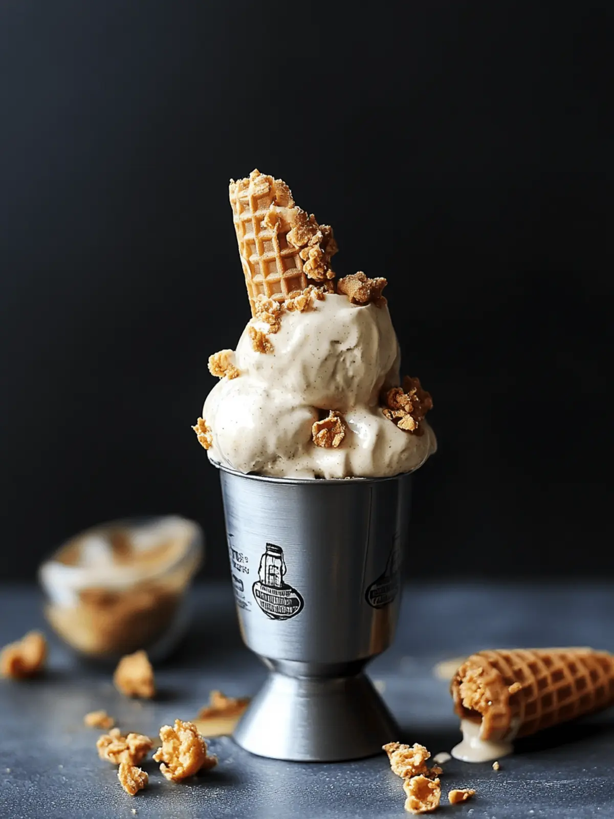 Milk Tea No-Churn Ice Cream with Coffee Honeycomb Crunchies