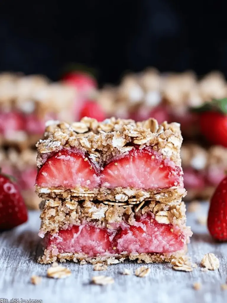 Strawberry Oatmeal Crumble Bars