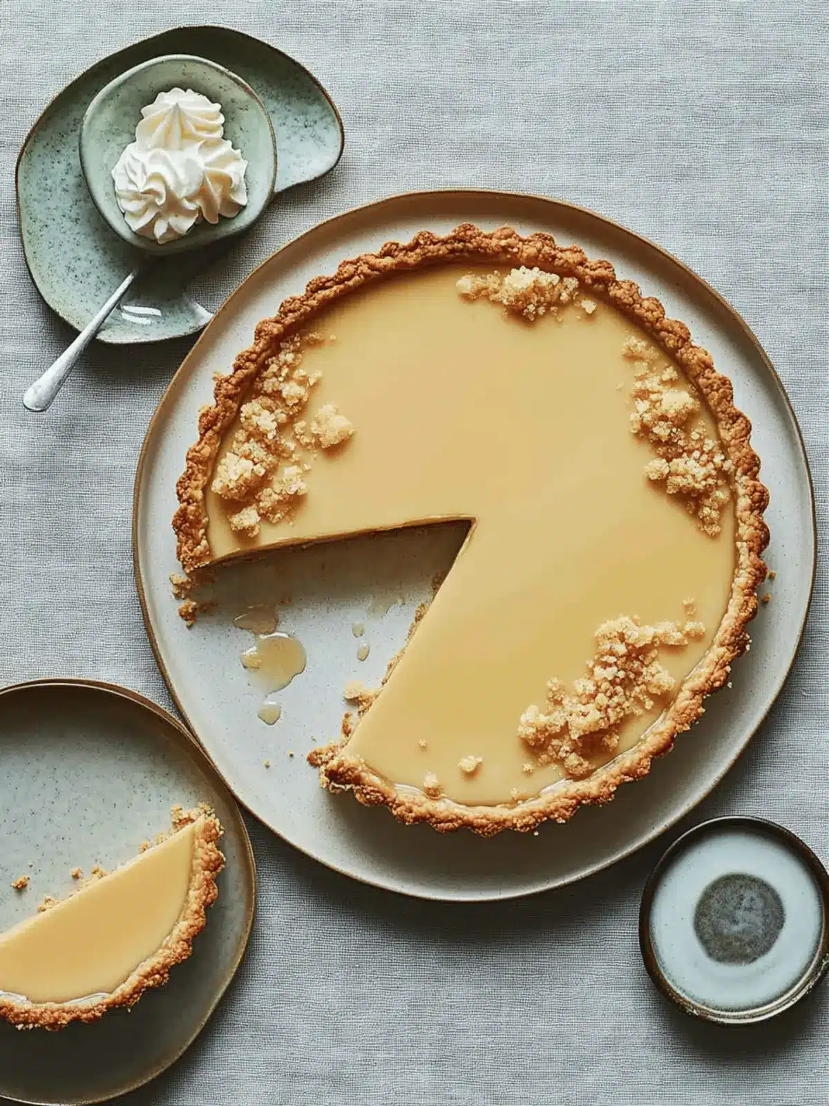 salted honey and sesame custard tart