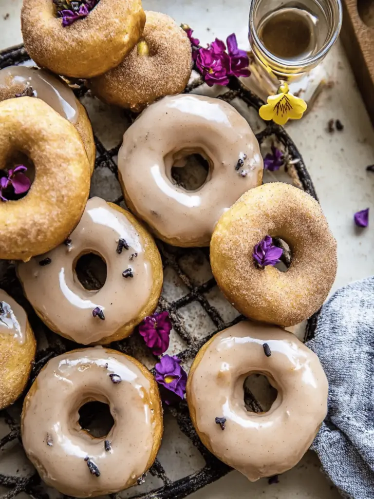 Zucchini Doughnuts with Cinnamon Maple Glaze.