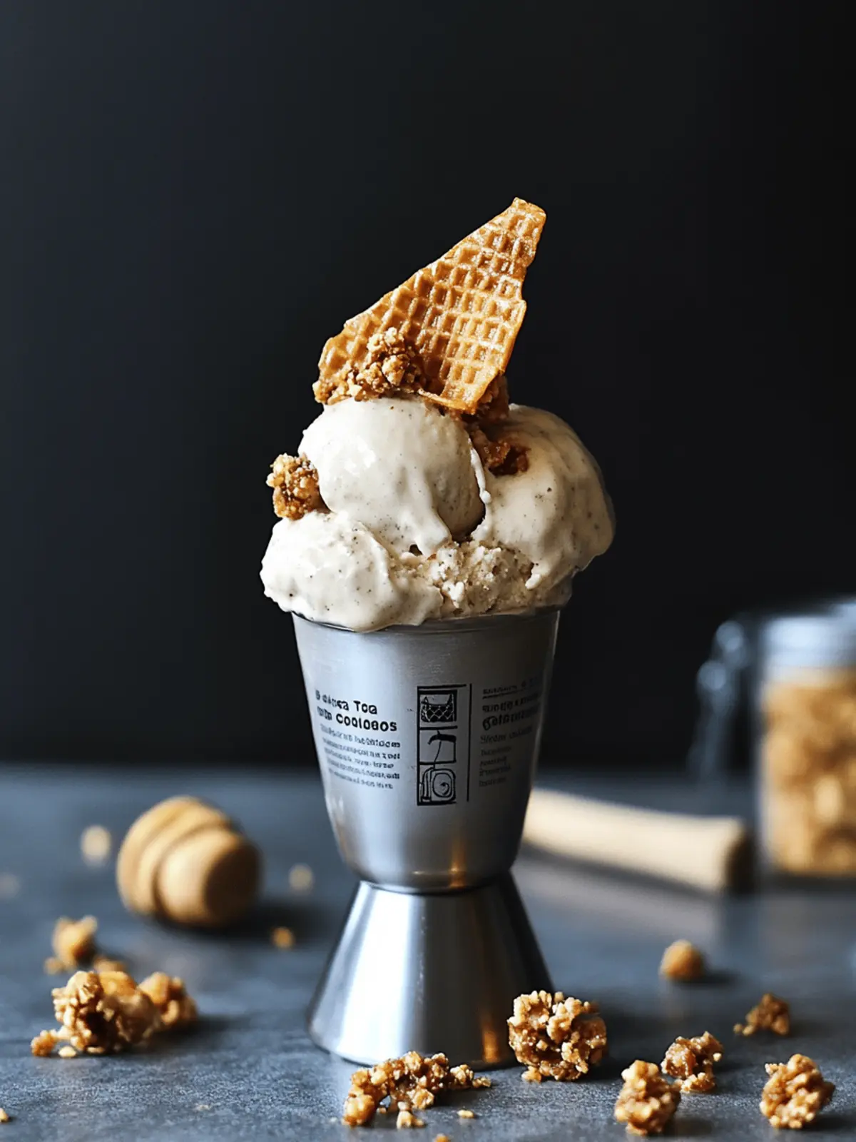 Milk Tea No-Churn Ice Cream with Coffee Honeycomb Crunchies
