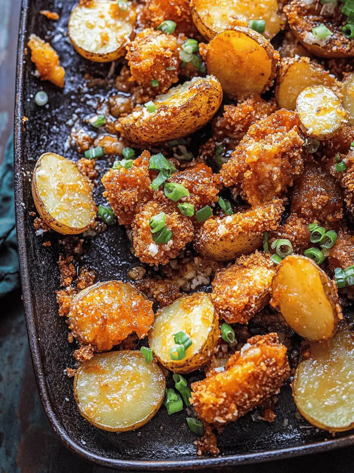 Crispy Parmesan Crusted Buffalo Potatoes.