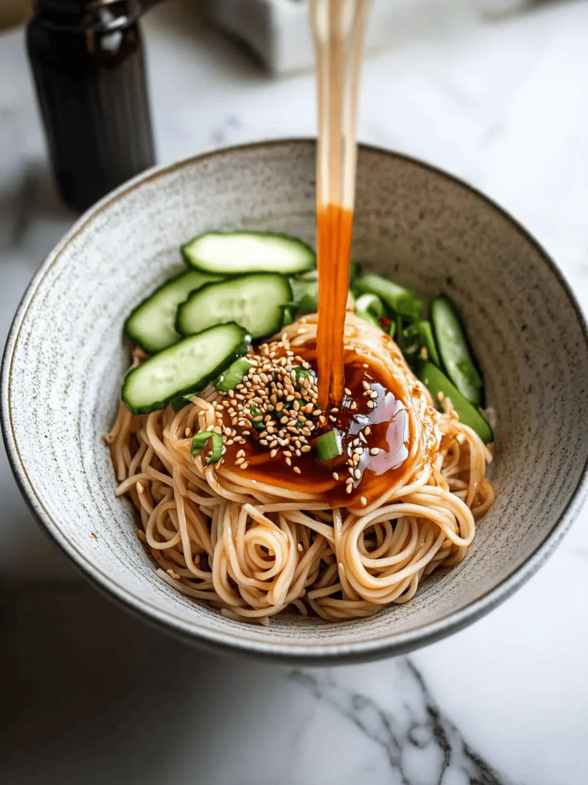 Korean Somen Noodle Salad with Soy Sauce