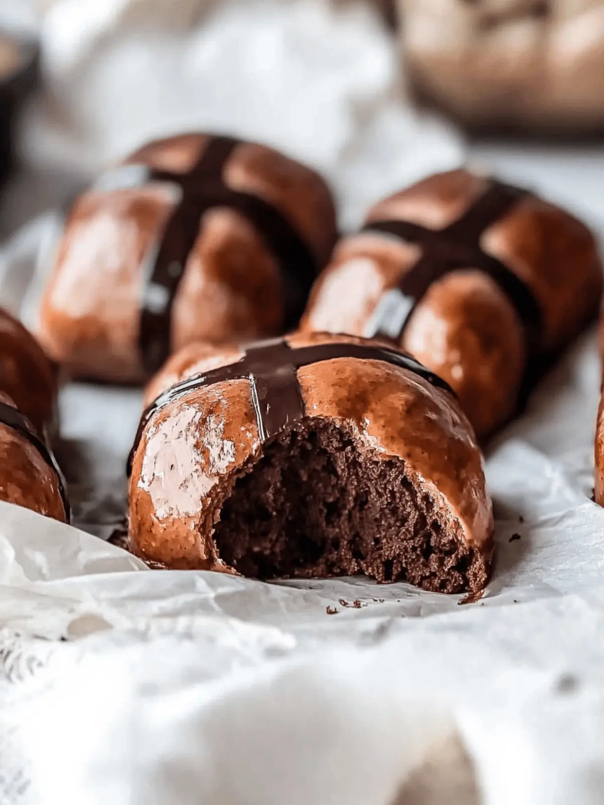 Brioche Chocolate Hot Cross Buns