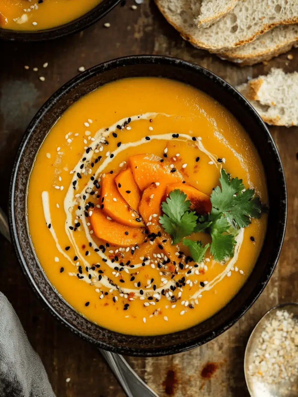 Spicy Sesame Carrot Soup with Red Lentils