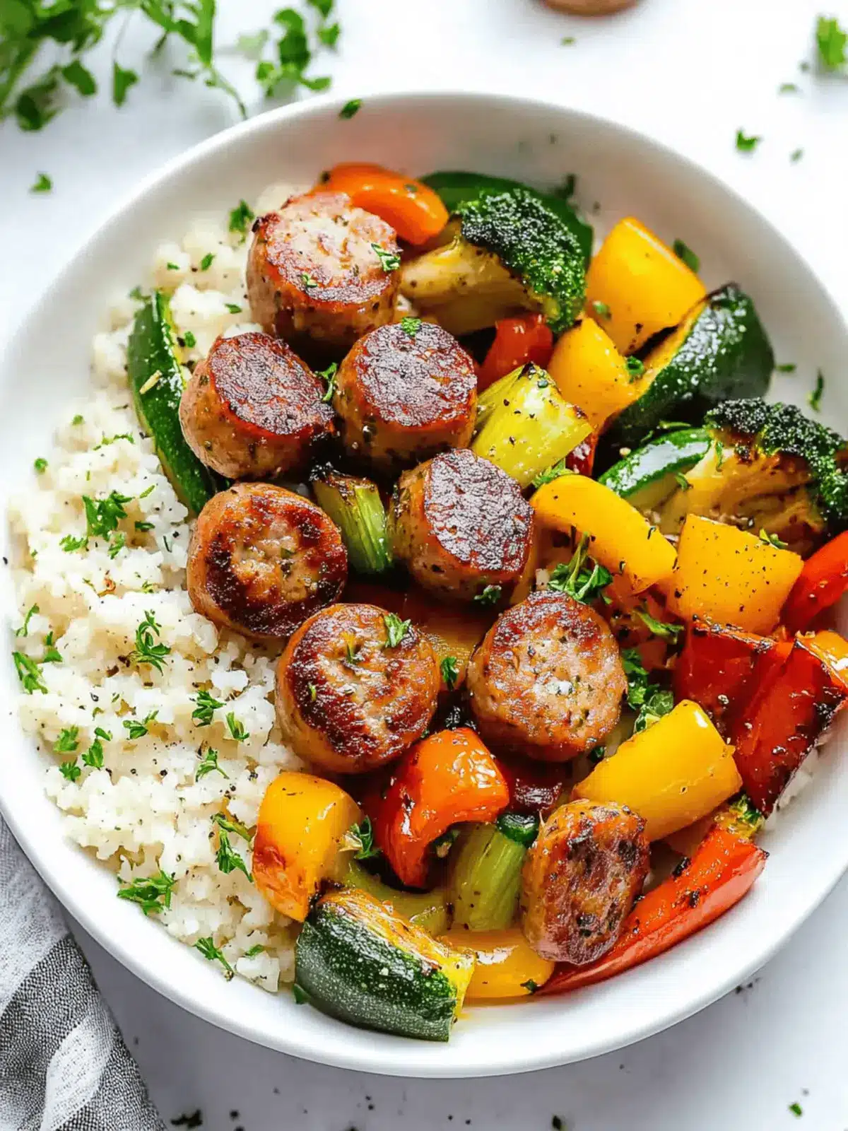 Air Fryer Chicken Sausage and Veggies