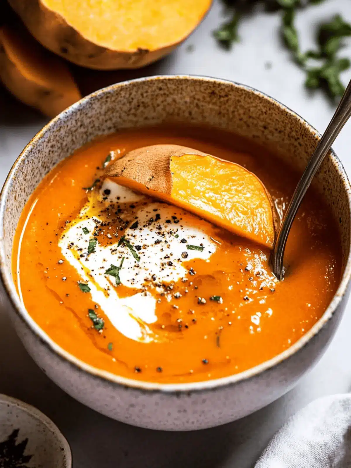 Red Pepper & Sweet Potato Soup
