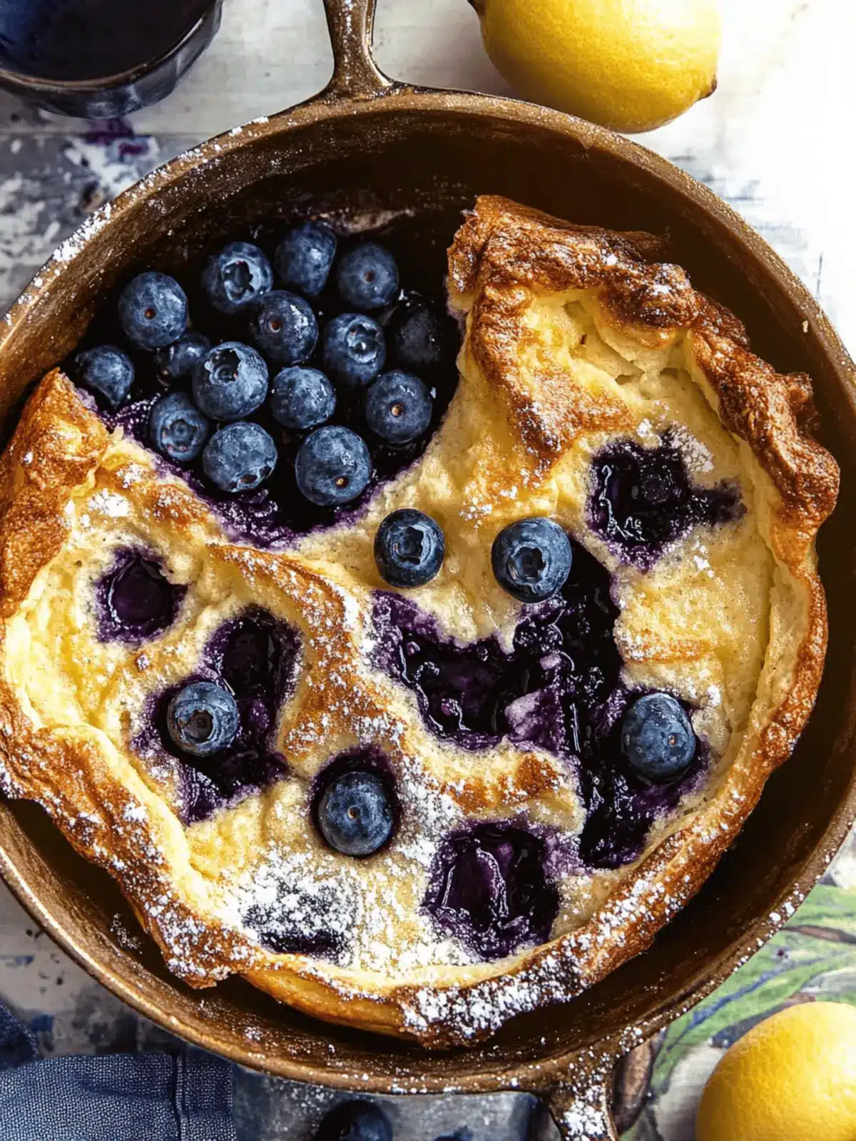 Blueberry Lemon Dutch Baby.