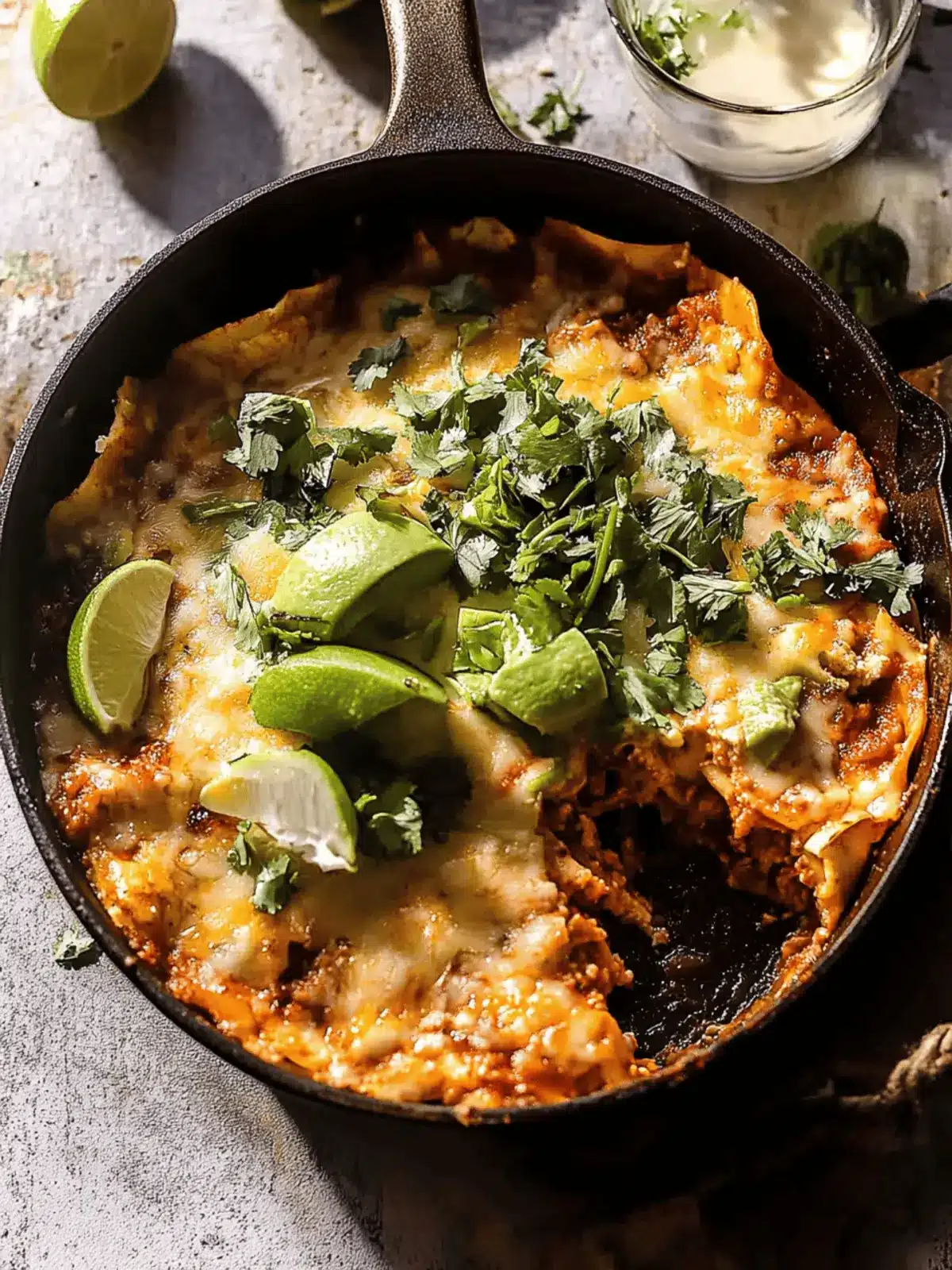 Easy Skillet Mexican Lasagna.
