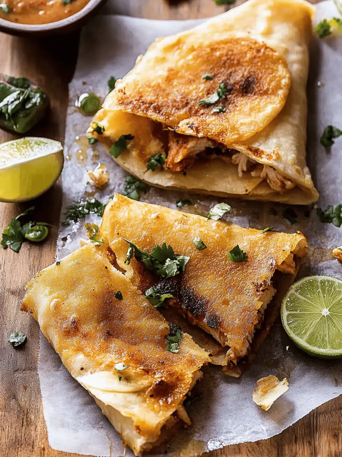 Folded Crispy Chipotle Chicken Wraps