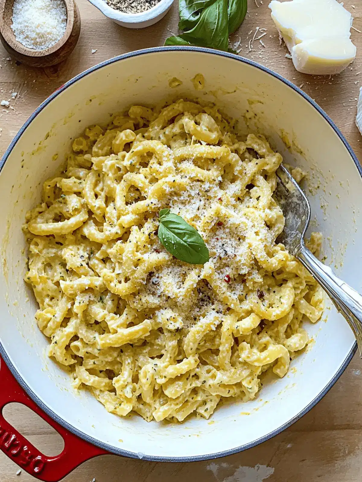 Creamy Summer Corn Pasta with Pecorino + Basil