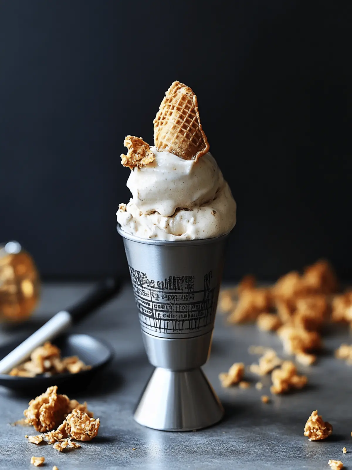 Milk Tea No-Churn Ice Cream with Coffee Honeycomb Crunchies