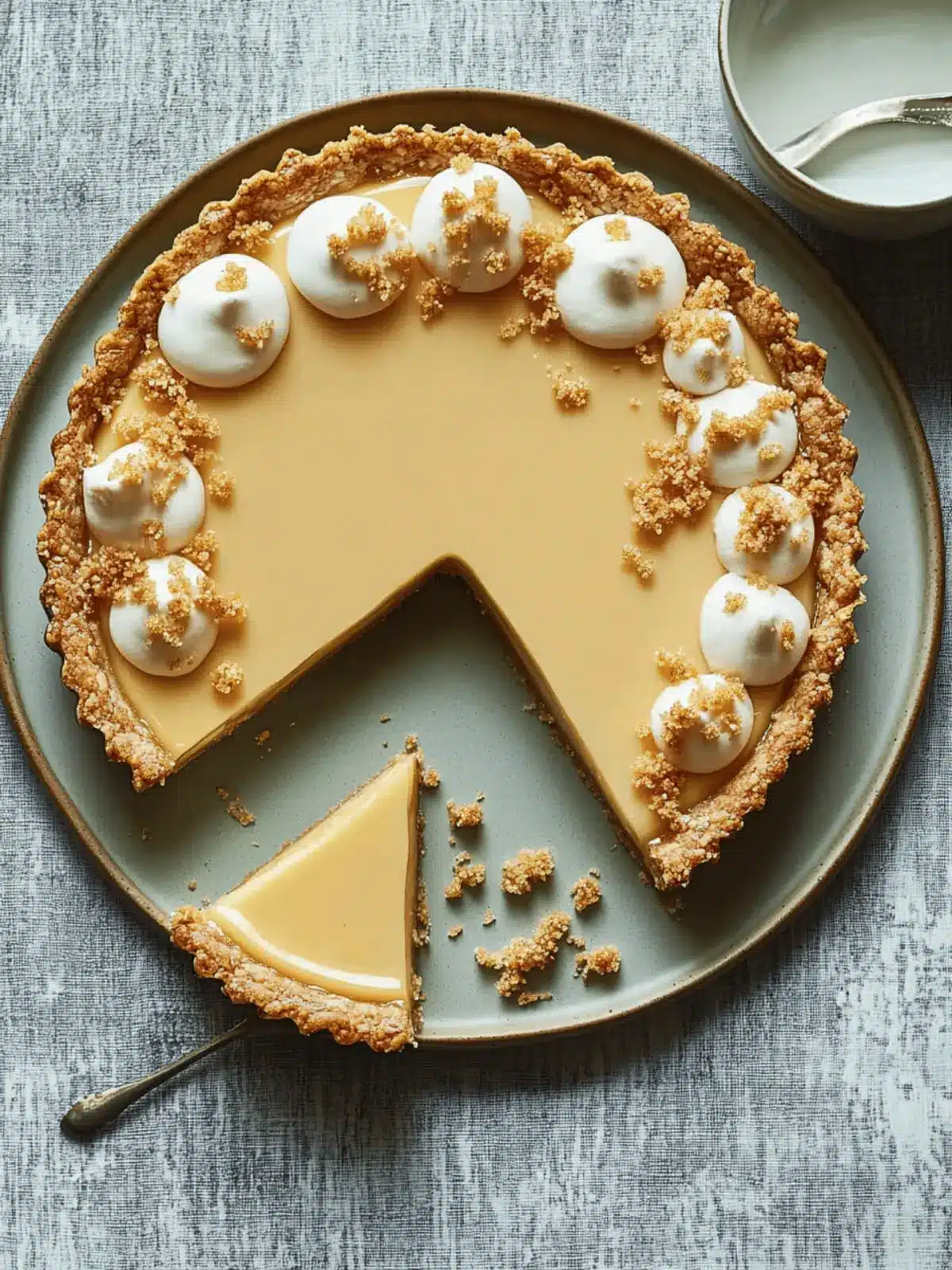 salted honey and sesame custard tart