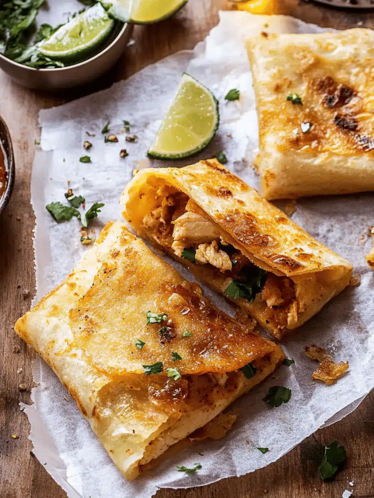 Folded Crispy Chipotle Chicken Wraps
