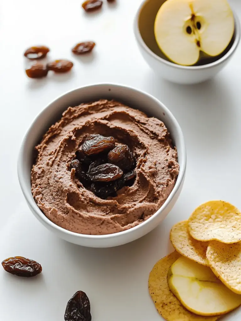 Date Sweetened Chocolate Hummus & Apple Chips