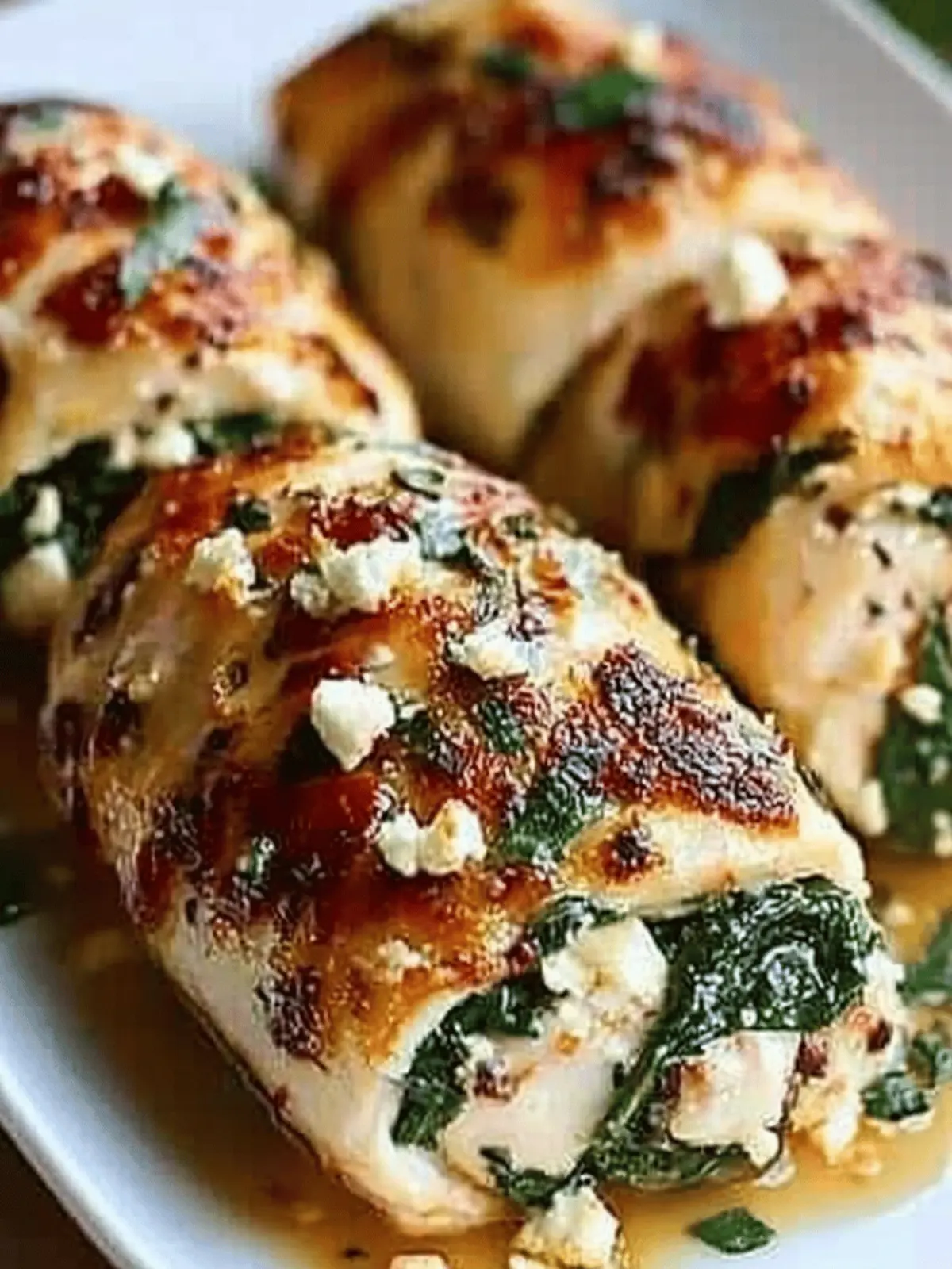 Spinach and Feta Chicken Rolls