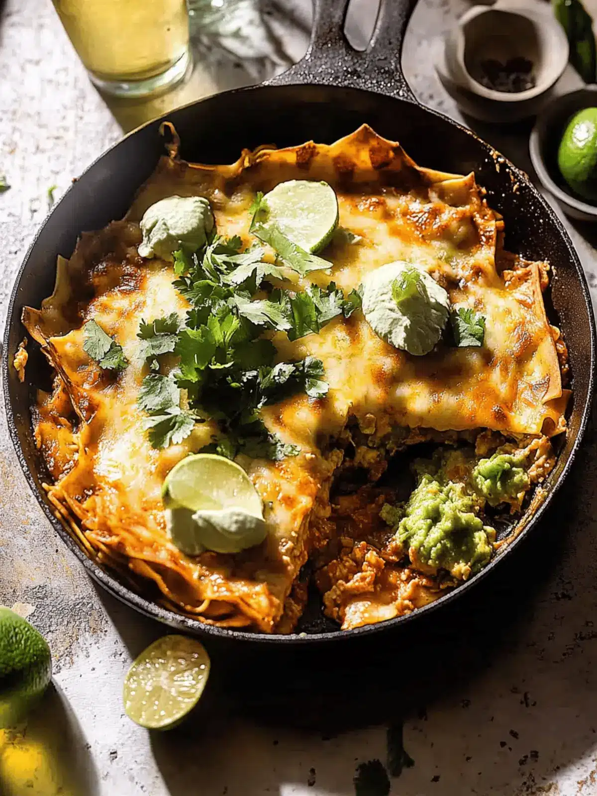 Easy Skillet Mexican Lasagna.
