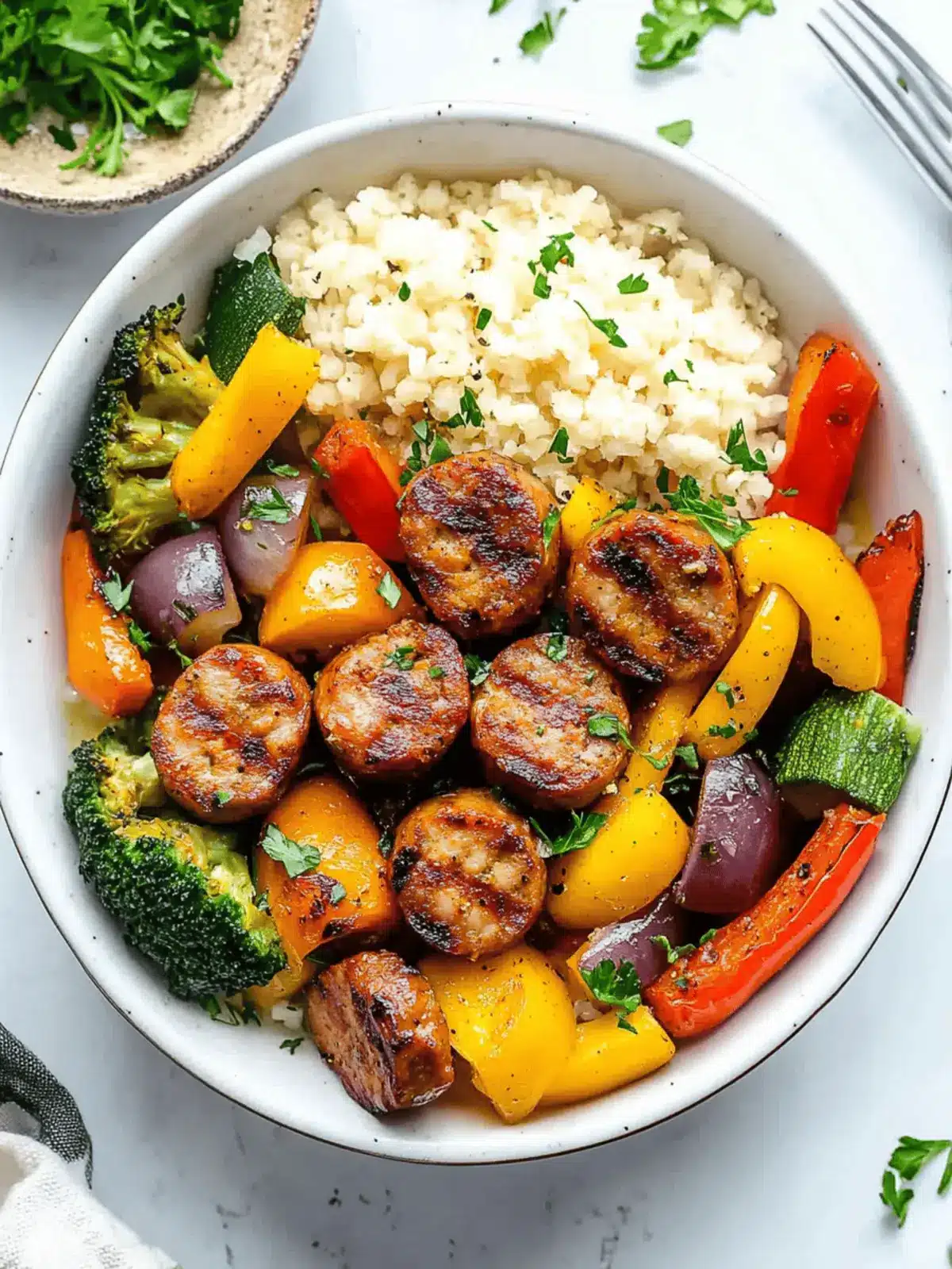 Air Fryer Chicken Sausage and Veggies