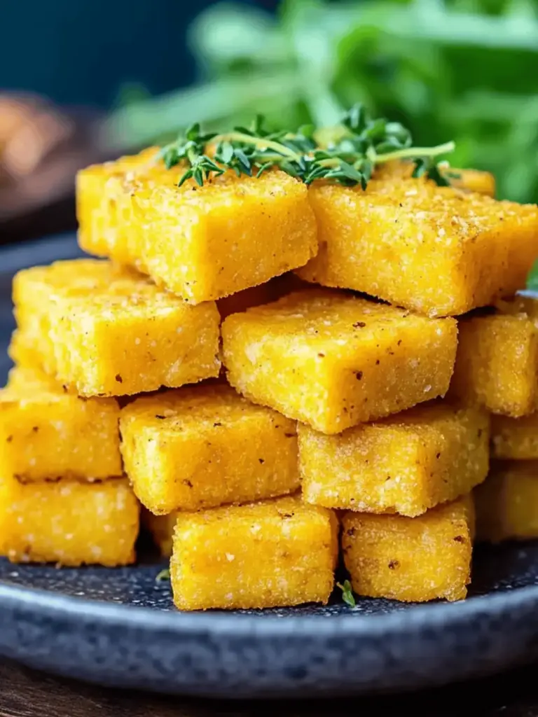 Fried Polenta Chips Crispy and Cheesy
