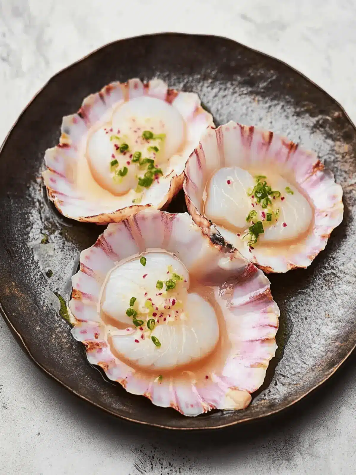 Sashimi Scallops With Yuzu Dressing