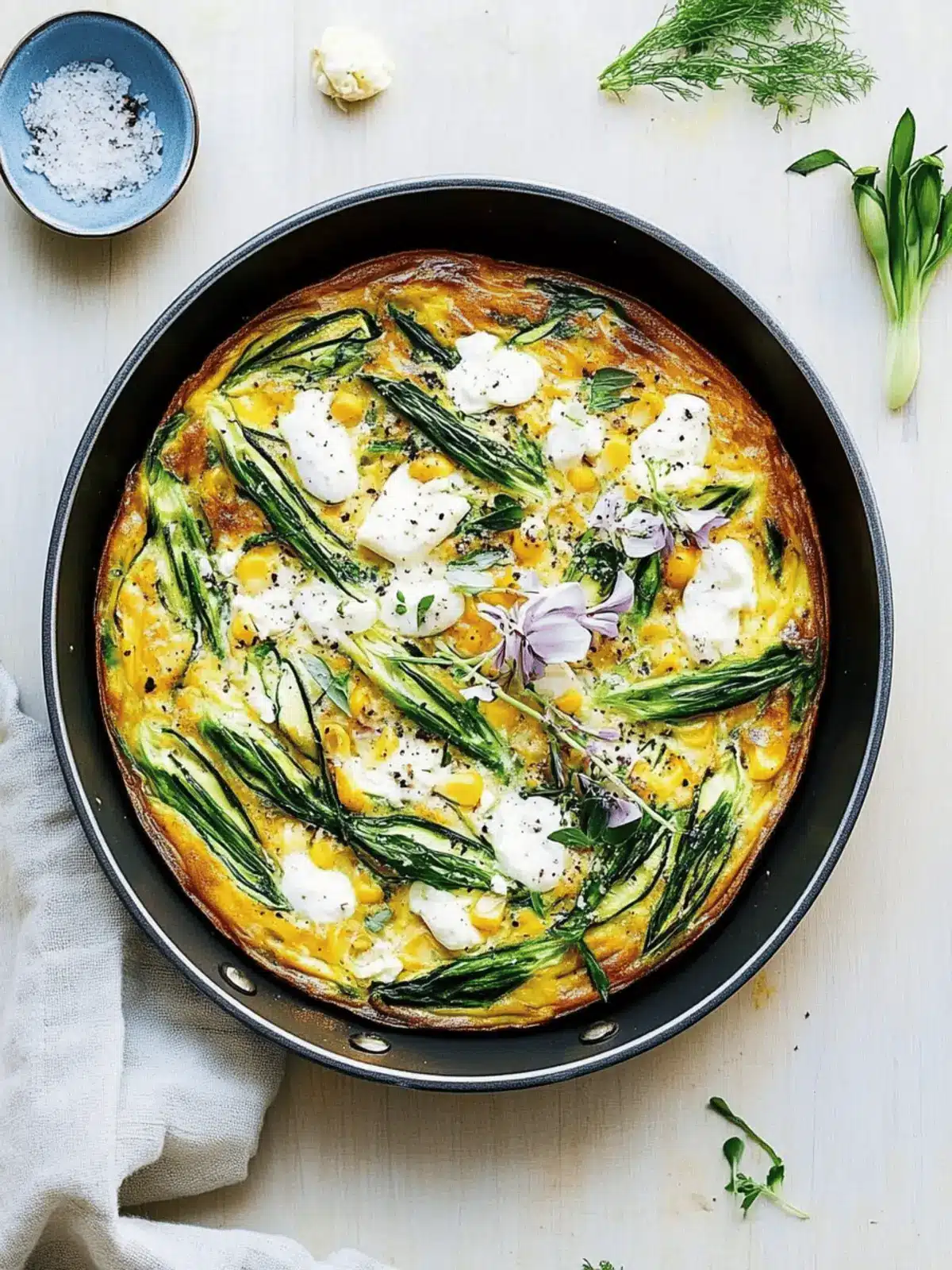 Zucchini Blossom Corn Goat Cheese Frittata for Fresh Flavor Bliss 4 Zucchini blossom corn goat cheese frittata