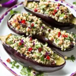 Stuffed Eggplants with Herbed Bulgur