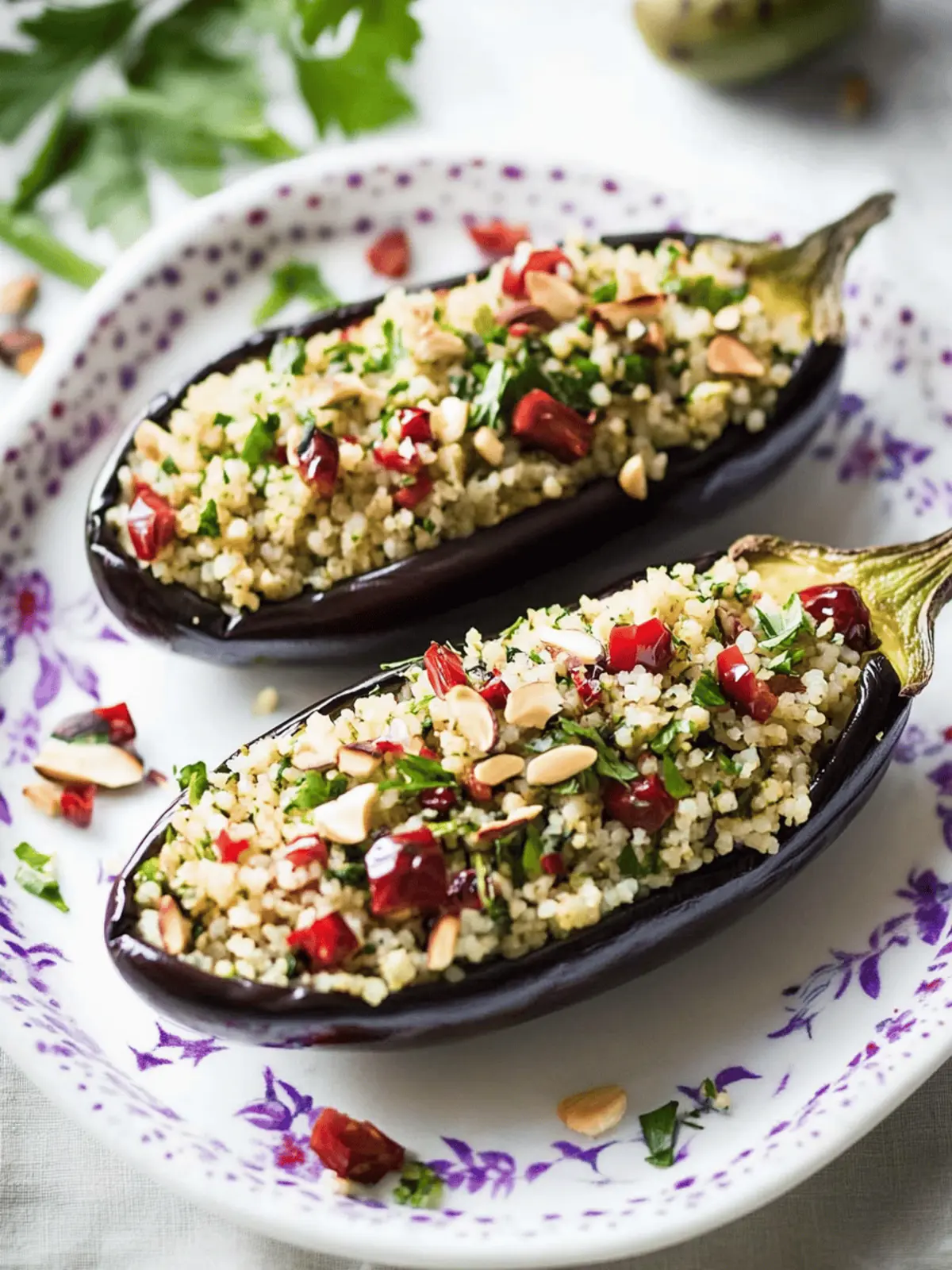 Stuffed Eggplants with Herbed Bulgur for a Festive Feast 3 Stuffed Eggplants with Herbed Bulgur