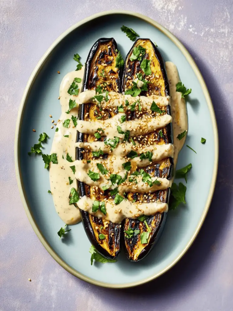 Keto Japanese Grilled Eggplant with Miso Aioli