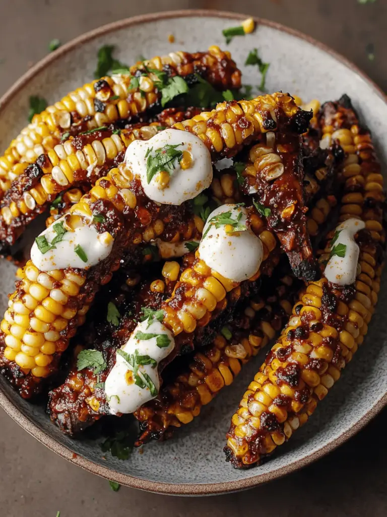 Vegan Corn Ribs with Aleppo Chili Butter & Lime Zest Cream Cheese