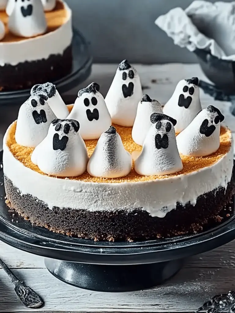 Spooky Halloween marshmallow cheesecake