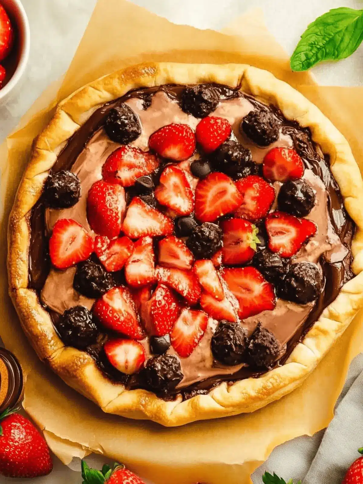 Vegan Strawberry Chocolate Pizza