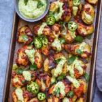 Crispy Smashed Sheet Pan Potatoes with Jalapeño Cilantro Aioli
