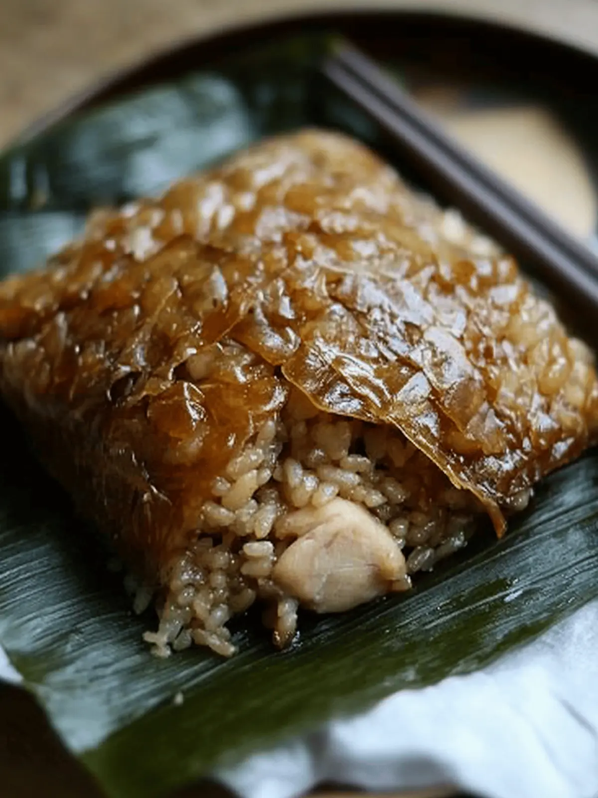 Glutinous Rice with Chicken in Lotus Leaf