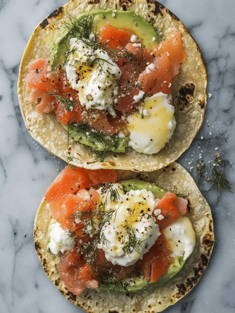 Smashed Avocado & Lox Breakfast Tacos