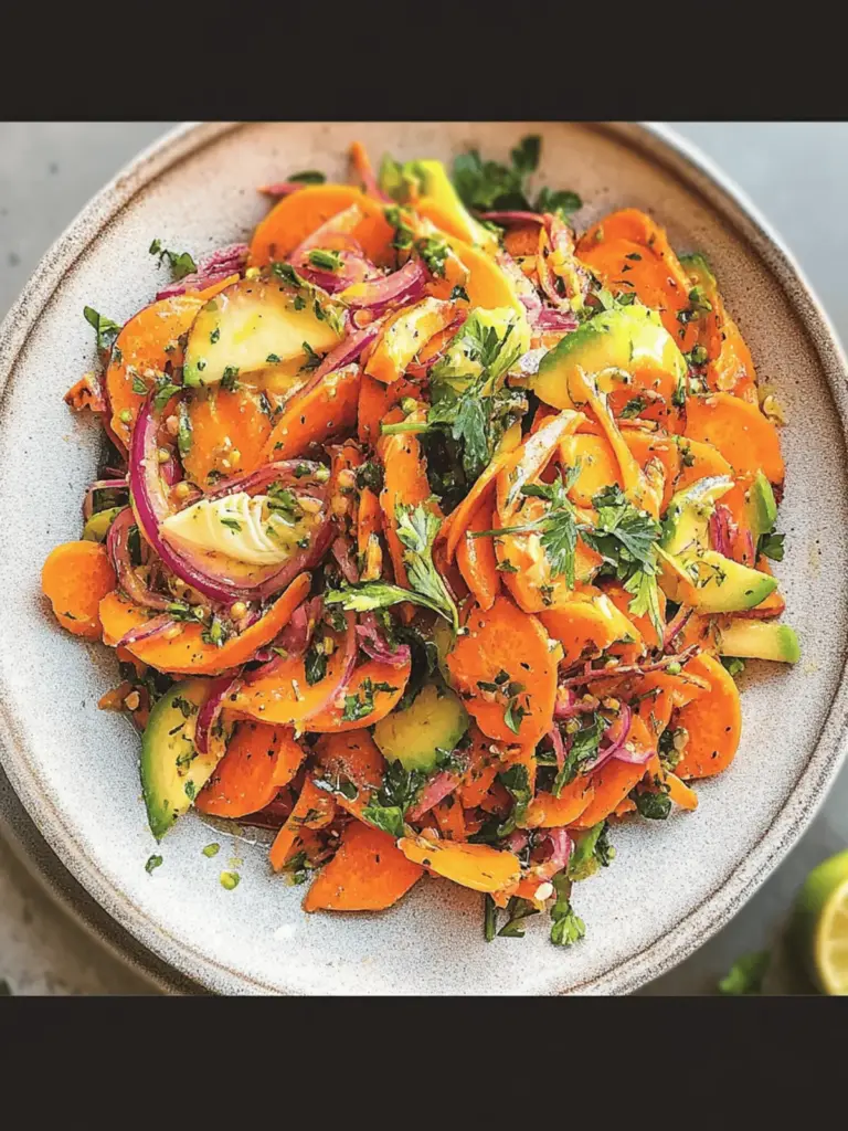 Shaved Carrot Salad with Pickled Shallots & Fresh Herbs