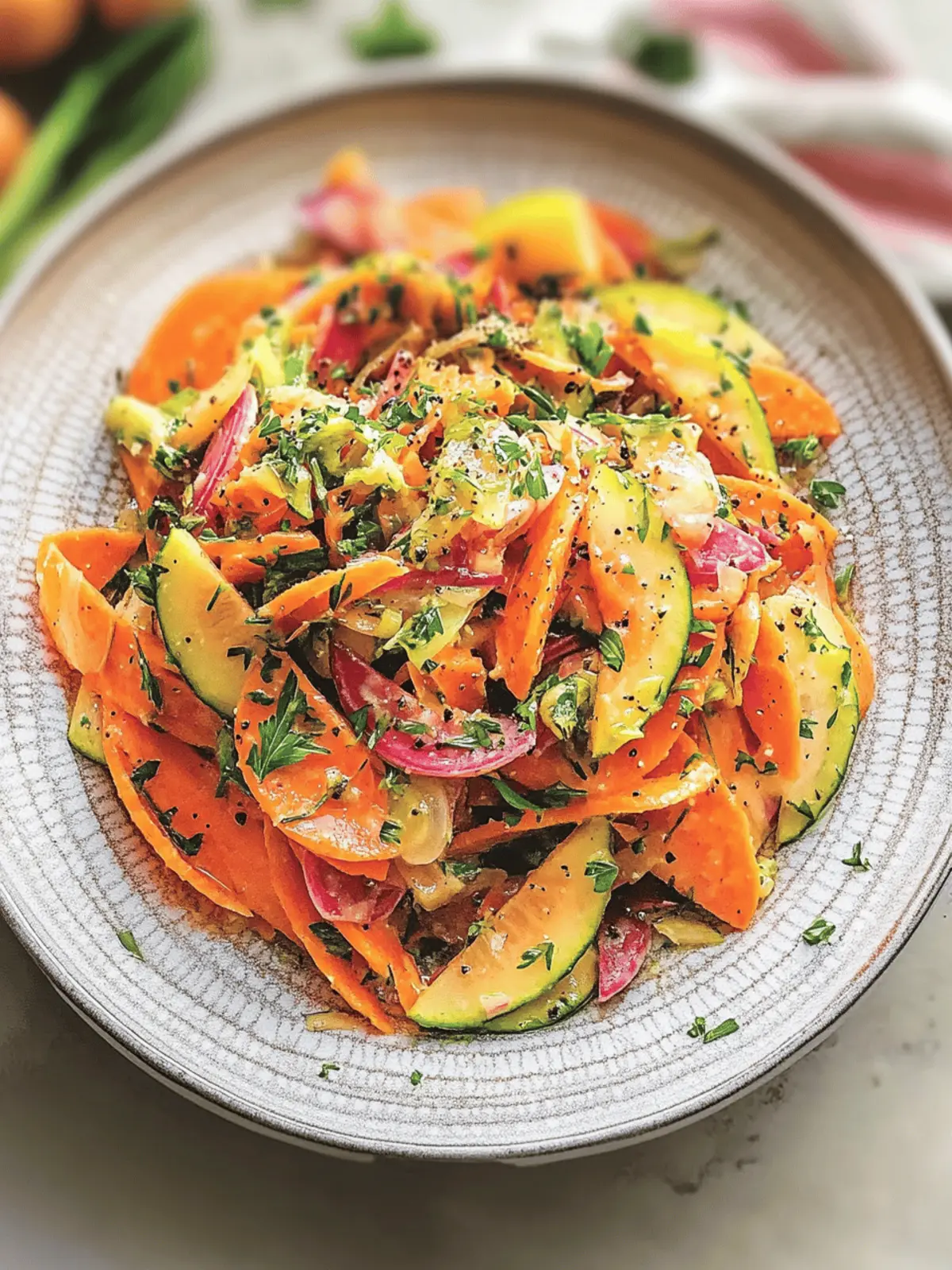 Bright Shaved Carrot Salad with Pickled Shallots & Fresh Herbs 2 Shaved Carrot Salad with Pickled Shallots & Fresh Herbs