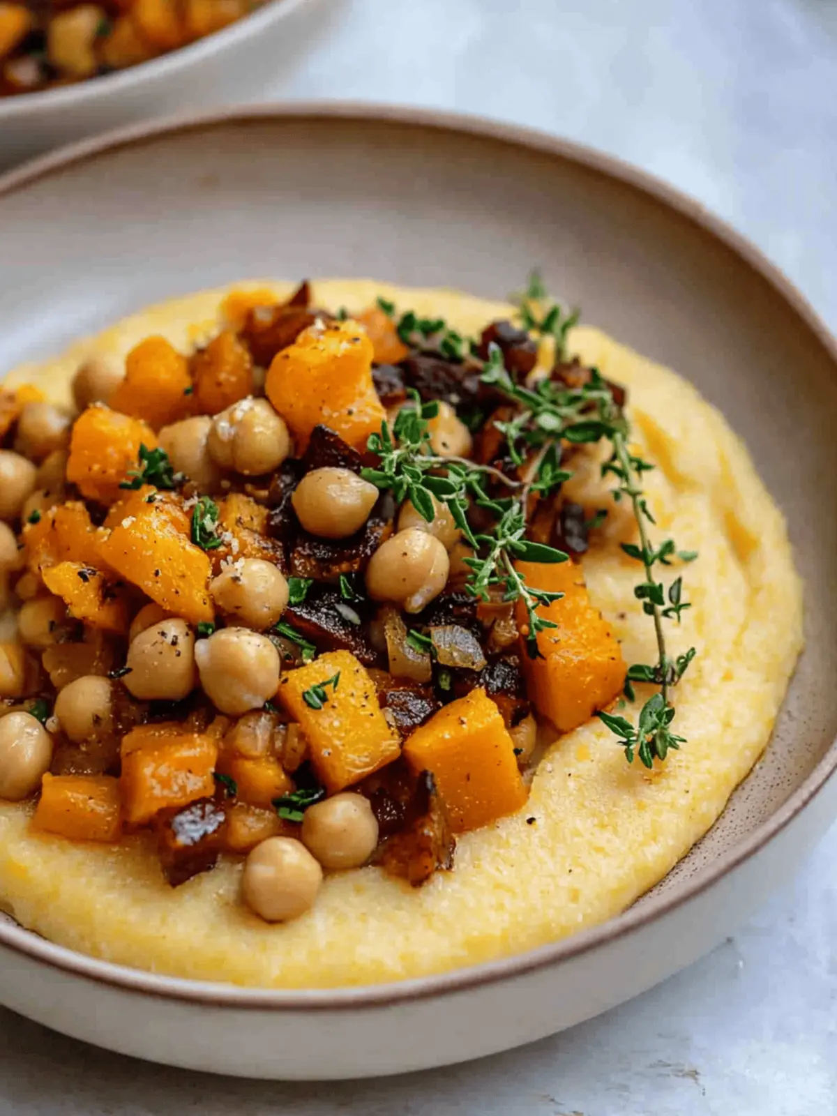 Creamy Polenta with Butternut Squash and Chickpeas