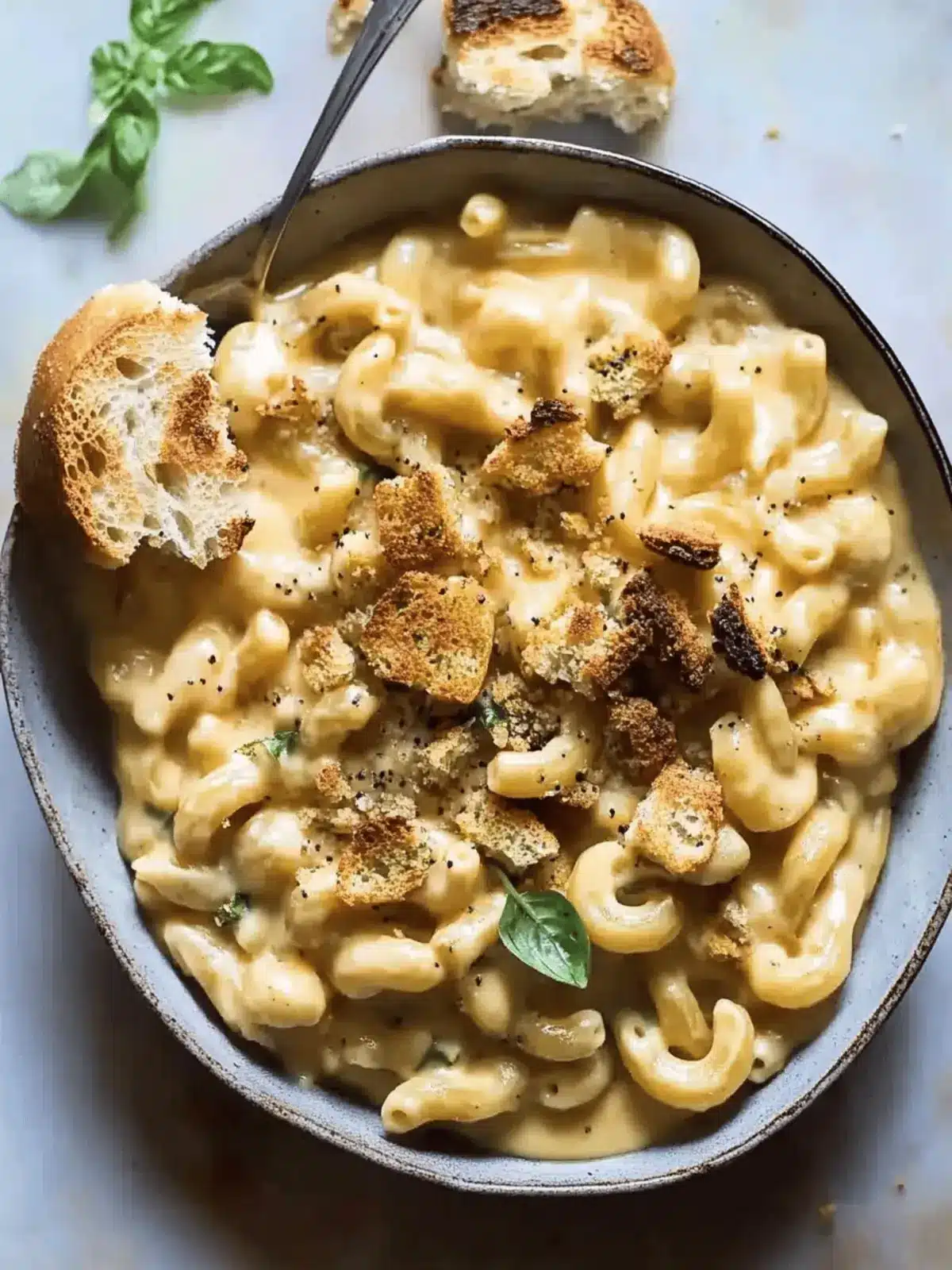 Sneaky Zucchini Mac and Cheese with Bagel Chip Crunch 3 Sneaky Zucchini Mac and Cheese with Everything Bagel Chip Crumbs.