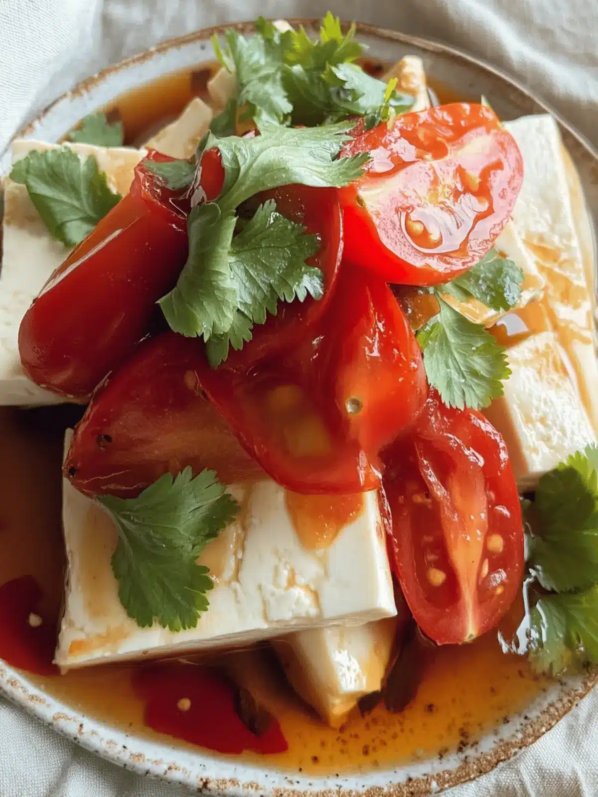 Chill Out with Cold Silken Tofu and Marinated Tomatoes Delight 2 Cold Silken Tofu with Marinated Tomatoes