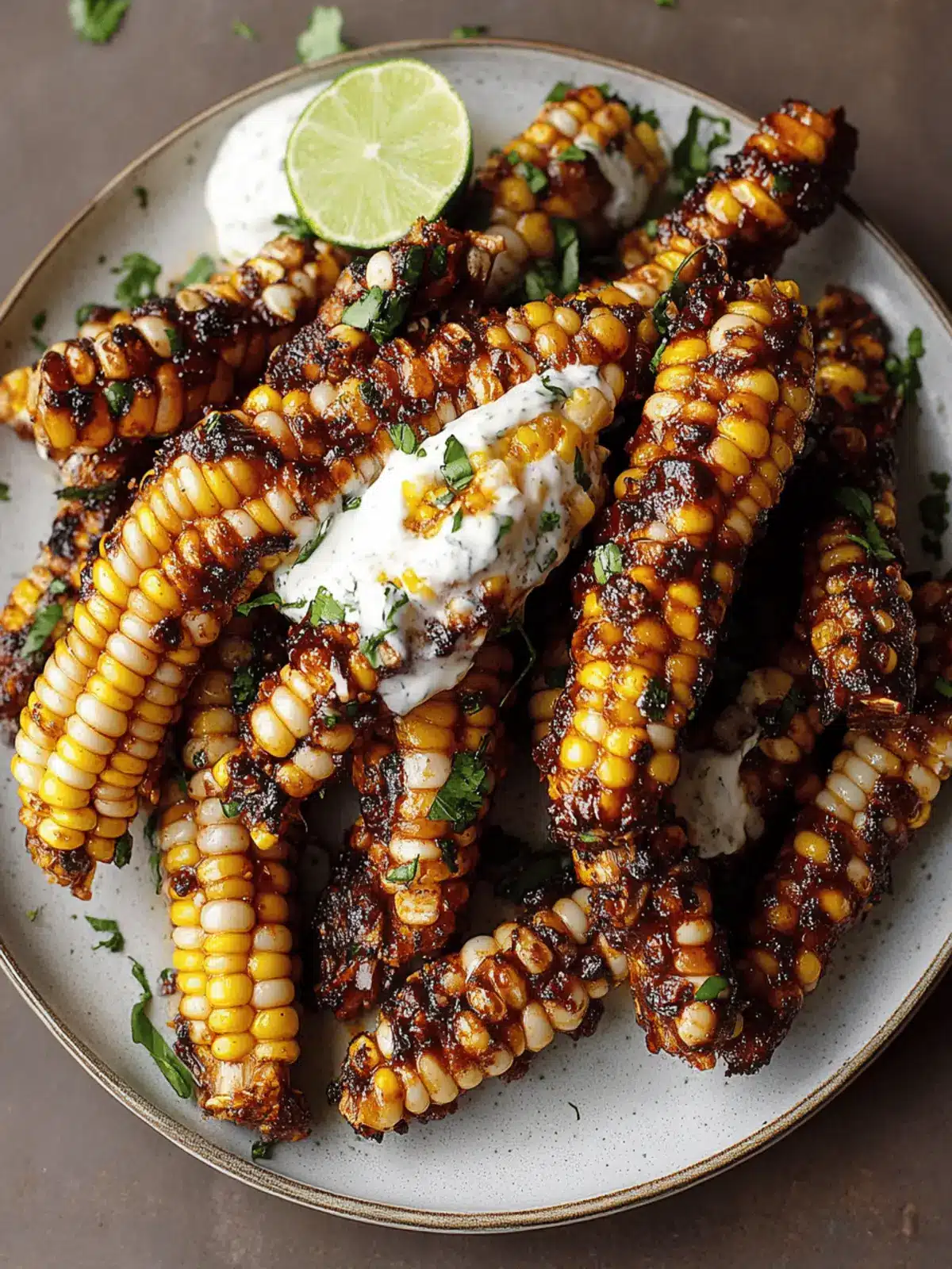 Crispy Vegan Corn Ribs with Aleppo Chili Butter & Cream Cheese 2 Vegan Corn Ribs with Aleppo Chili Butter & Lime Zest Cream Cheese