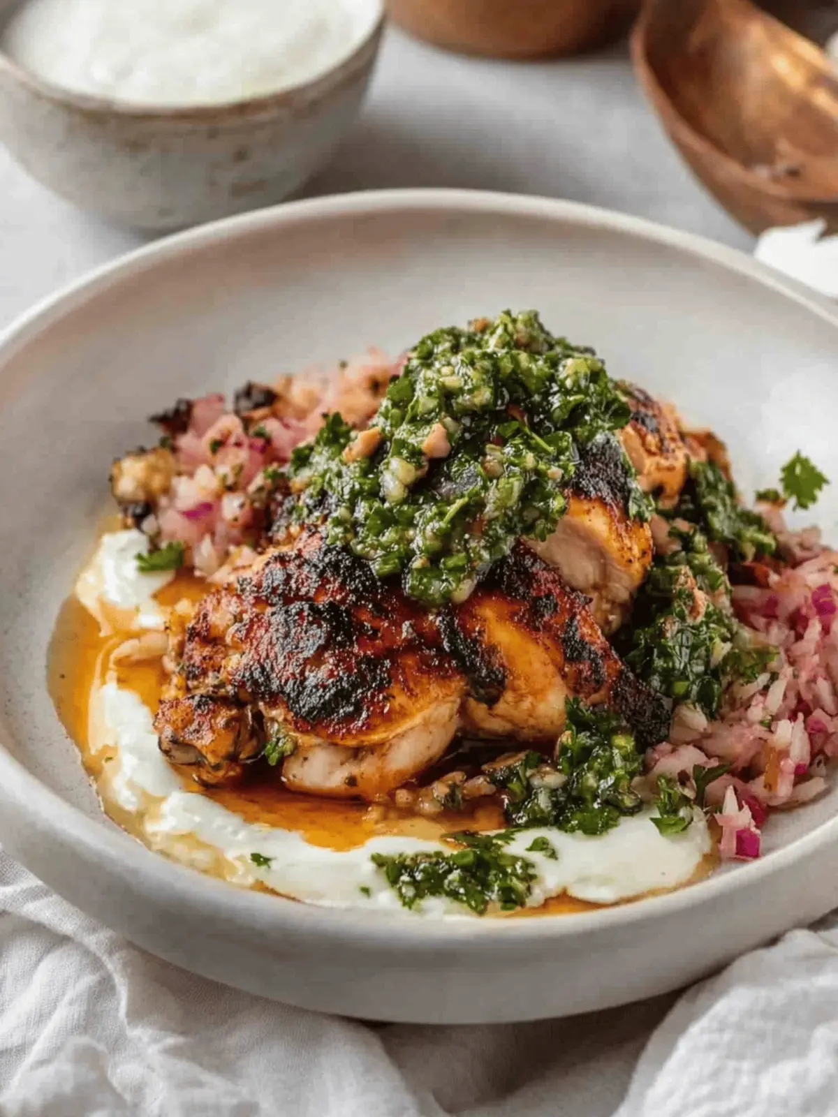 Chicken and Rice with Lime Chimichurri