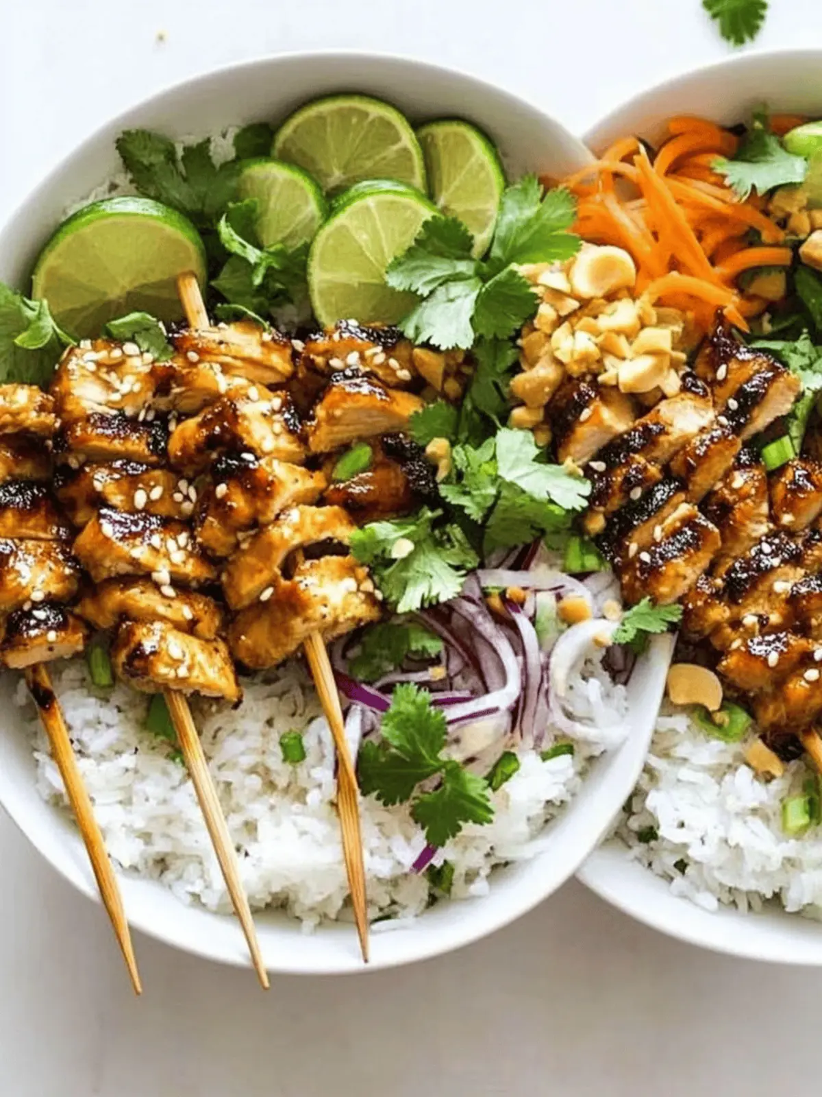 Chicken Satay – Spring Roll Bowls