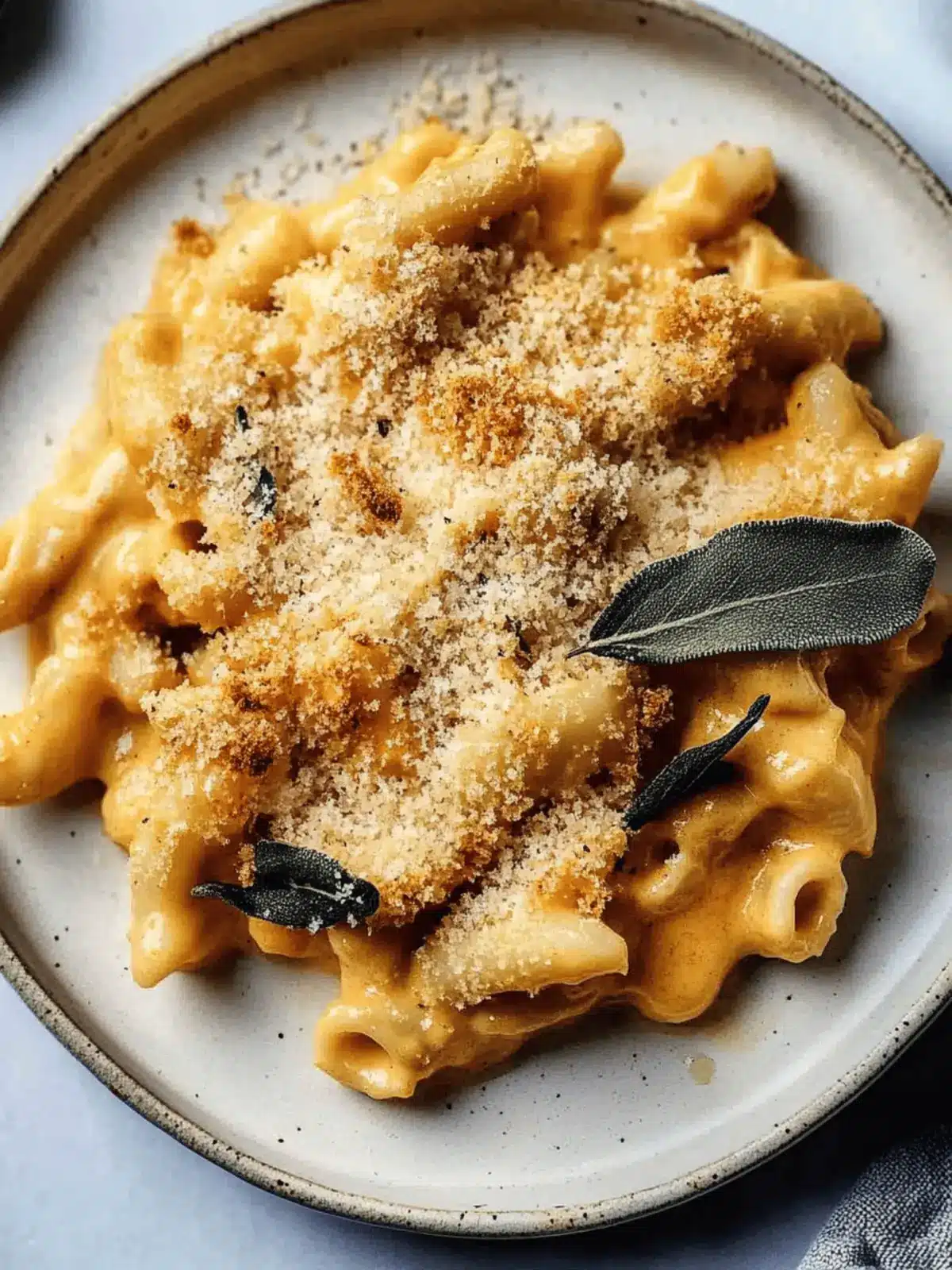 Creamy Pumpkin Mac and Cheese with Savory Brown Butter Breadcrumbs 4 Creamy Pumpkin Mac and Cheese with Brown Butter Sage Breadcrumbs