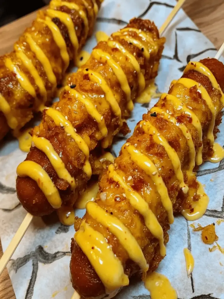 Korean Cheese Corn Dogs