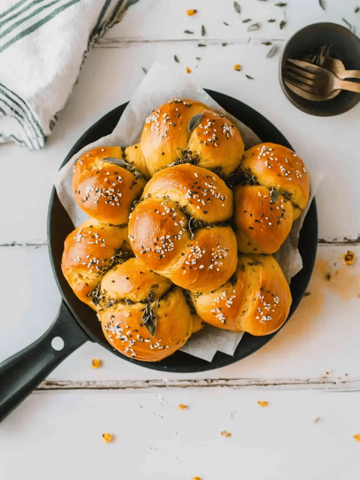Pumpkin Sage Challah Rolls