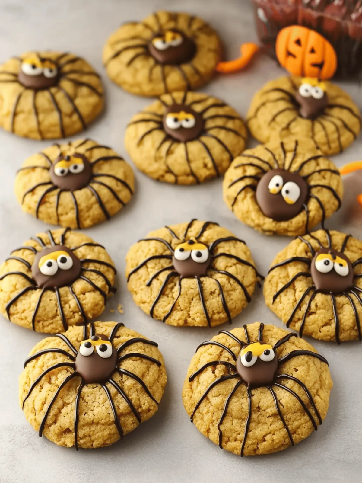 Peanut Butter Spider Halloween Cookies