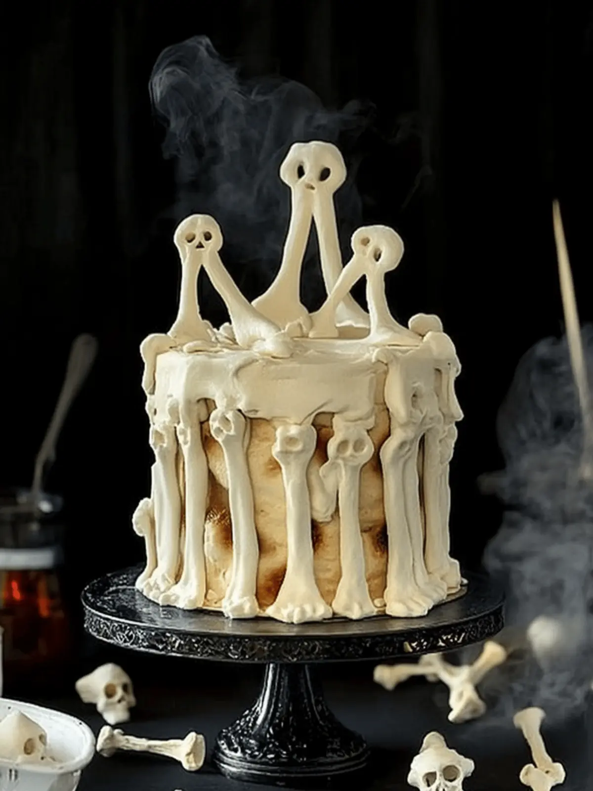 Meringue Bone Palace Halloween Cake to Haunt Your Taste Buds 4 Meringue Bone Palace Halloween Cake